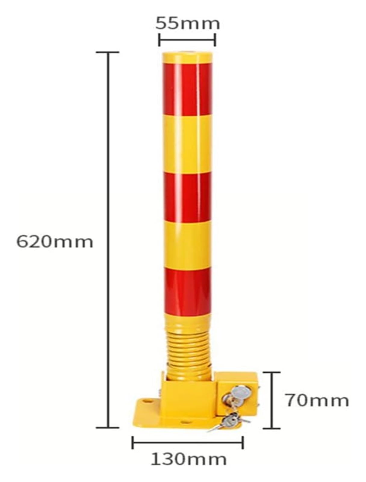 Bolardo de bloqueo de espacio de estacionamiento de coche, bloqueo de barrera de aparcamiento plegable de alta visibilidad, amarillo y rojo, bloqueo superior
