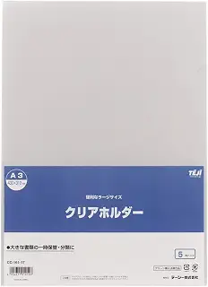 テージー クリアホルダー A3 5P クリア CC-161