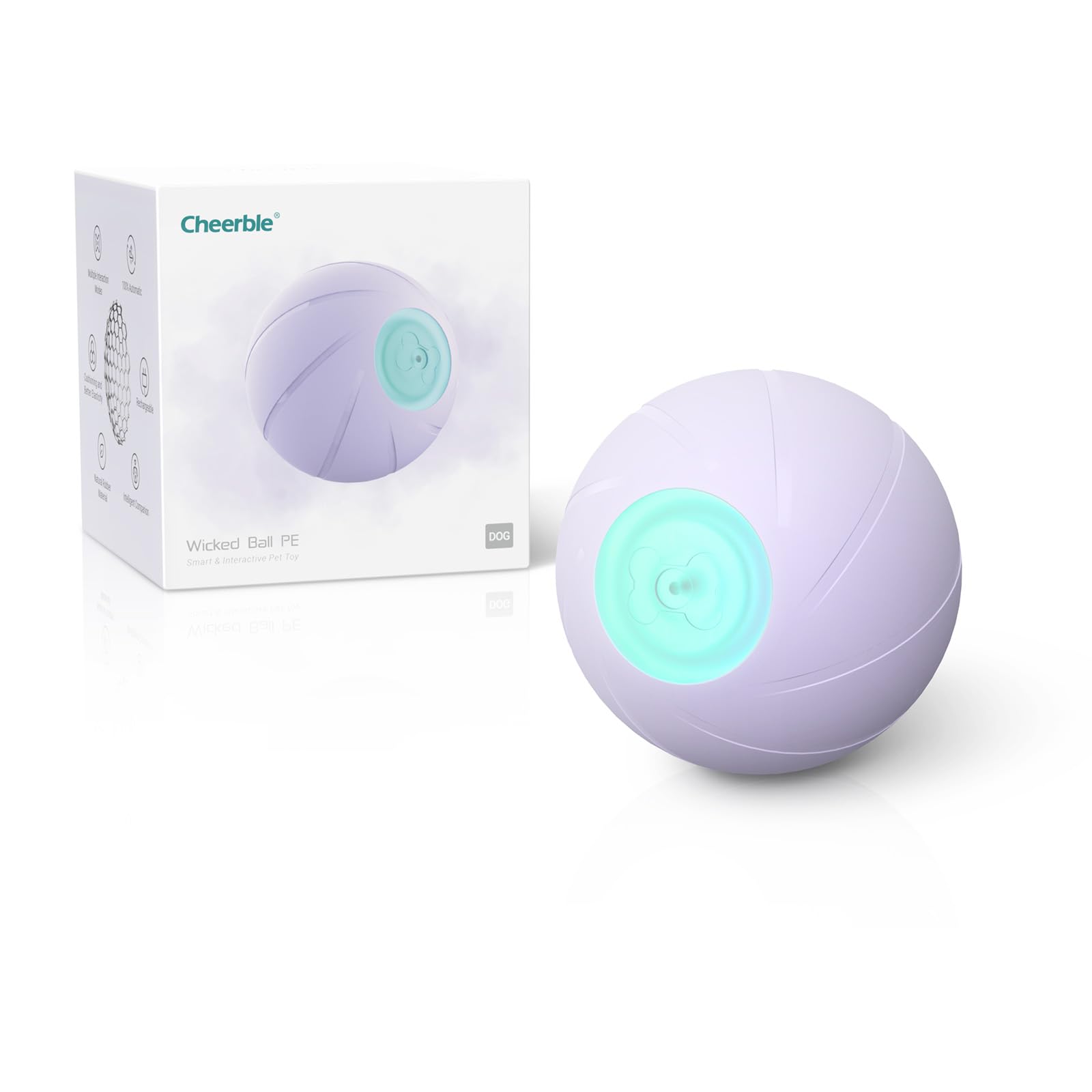 Cheerble Smart Interactive Dog Toy Wicked Ball PE Automatic Moving Bouncing Rotating Ball for Medium Dogs Boredom with