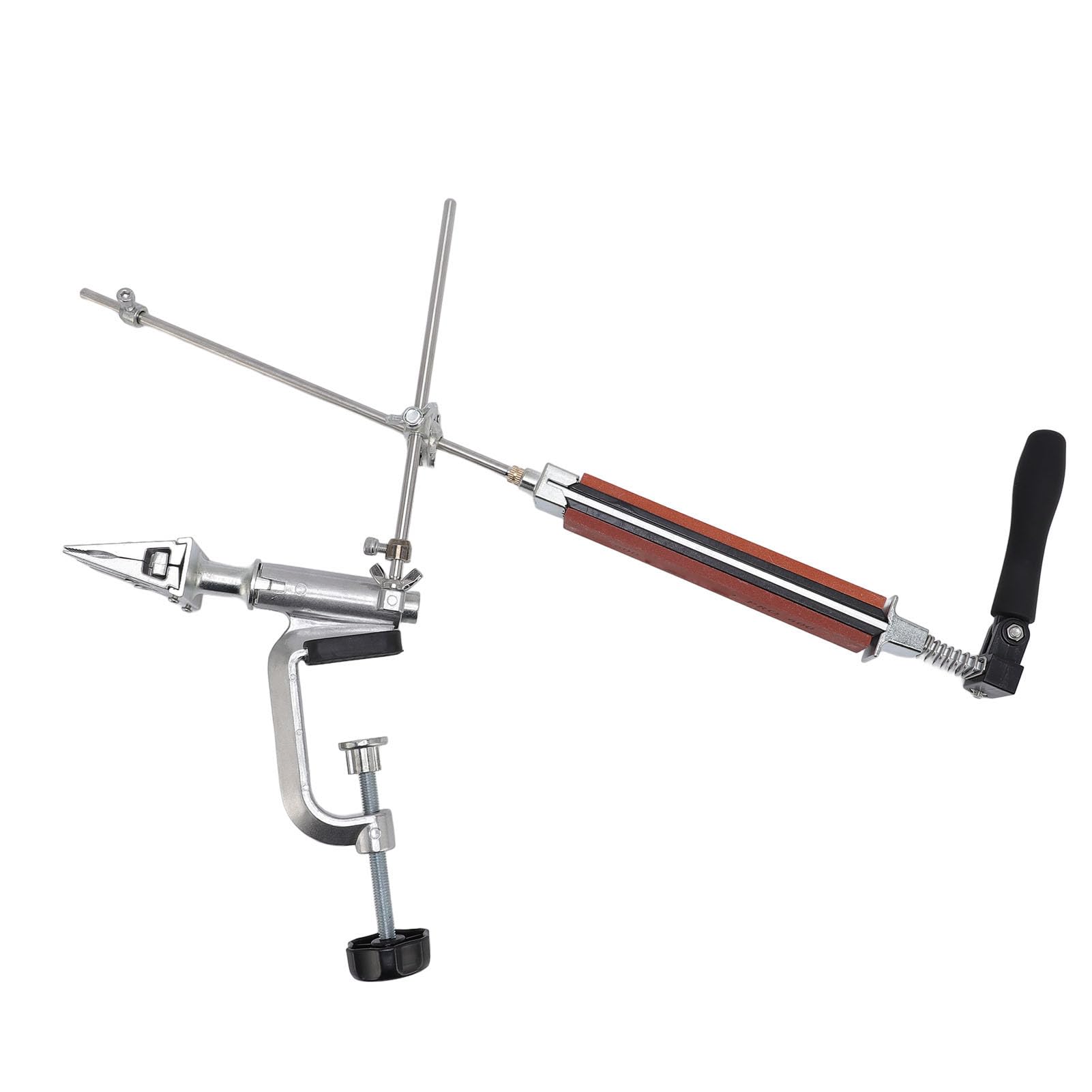 Cocoarm Kit Affilacoltelli Ad Angolo Fisso Affilacoltelli Ad Angolo Fisso in Lega di Alluminio con Design Flip a 360 Gradi 4 Pietre di Corindone Bianche Morsetto Regolabile per Utensili da Cucina e