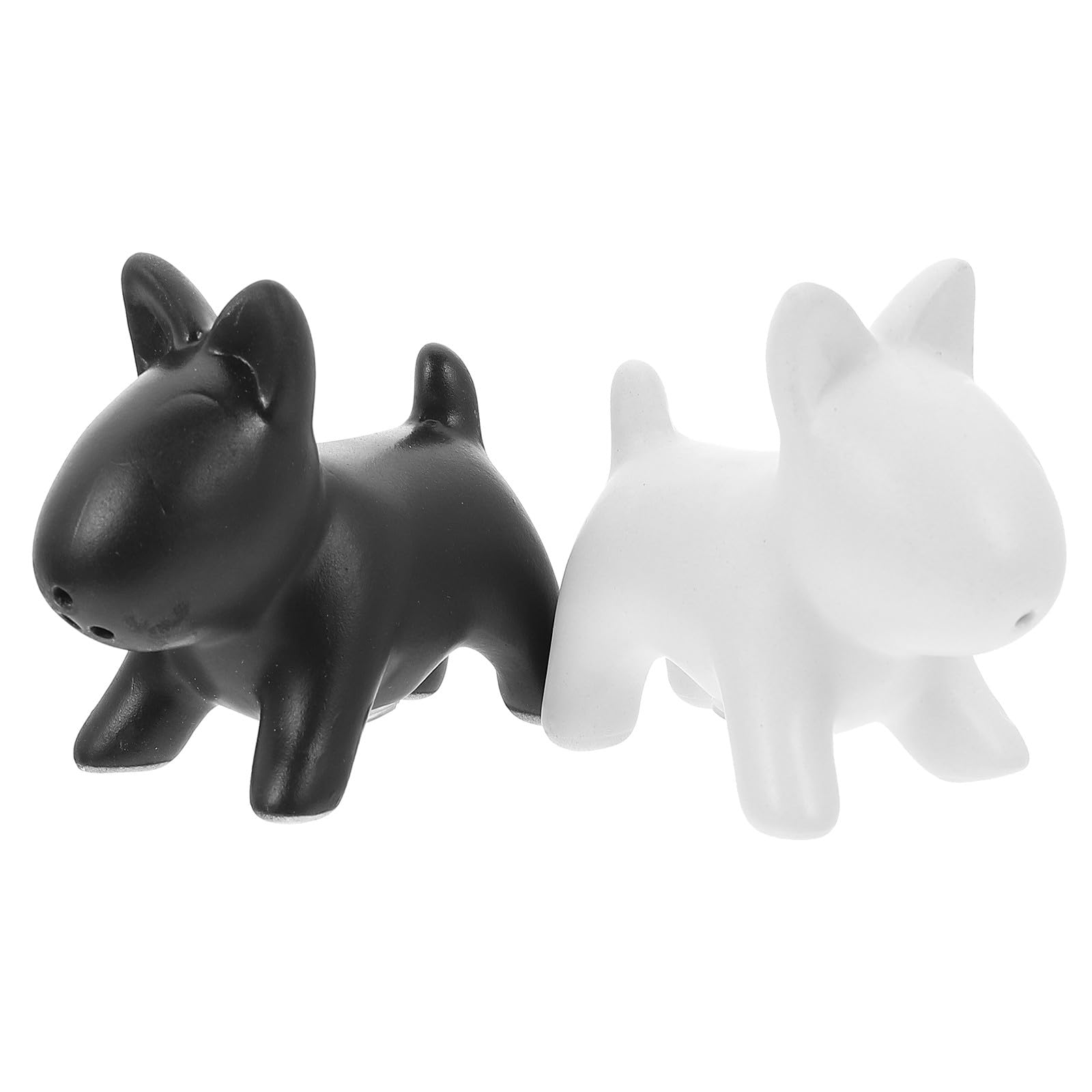 Lot de 2 Pots D'assaisonnement en Céramique Forme Chien Noir et Blanc, Compact, Résistant, Cuisine et Restaurant, Salières et Poivrières Pratiques et Décoratives