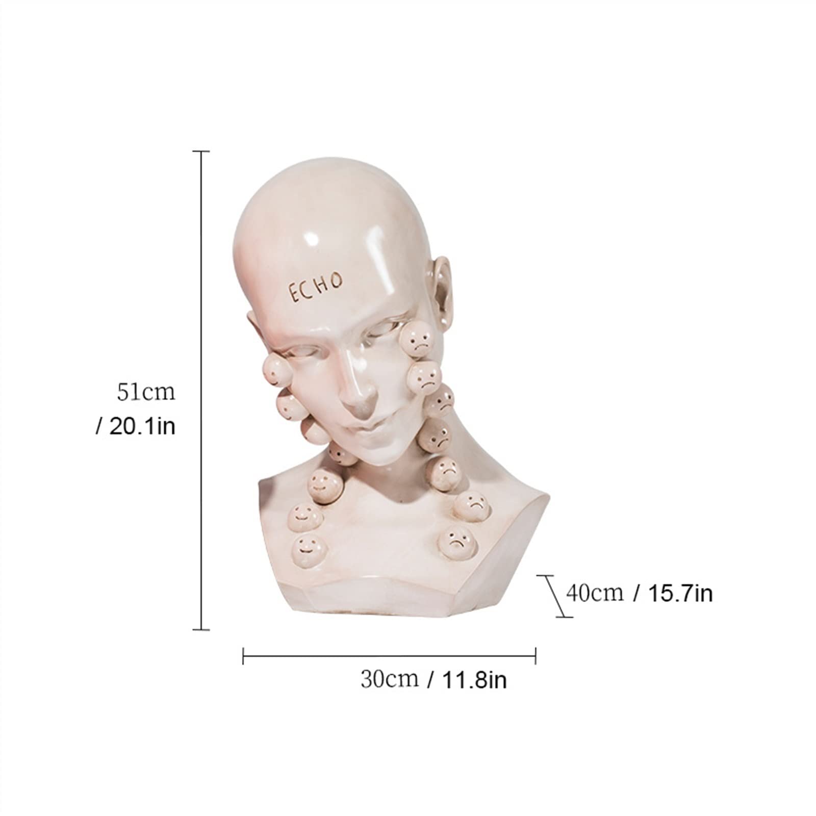 Decorazioni per Libreria Desktop Statua Ornamento Personaggio Avatar Scultura Arte in Fibra di Vetro Decorazione Domestica Felice o infelice Statue da Scrivania(B)
