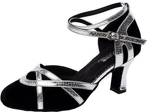 Chaussures de danse latine et tango argentées pour femmes en 33 EU