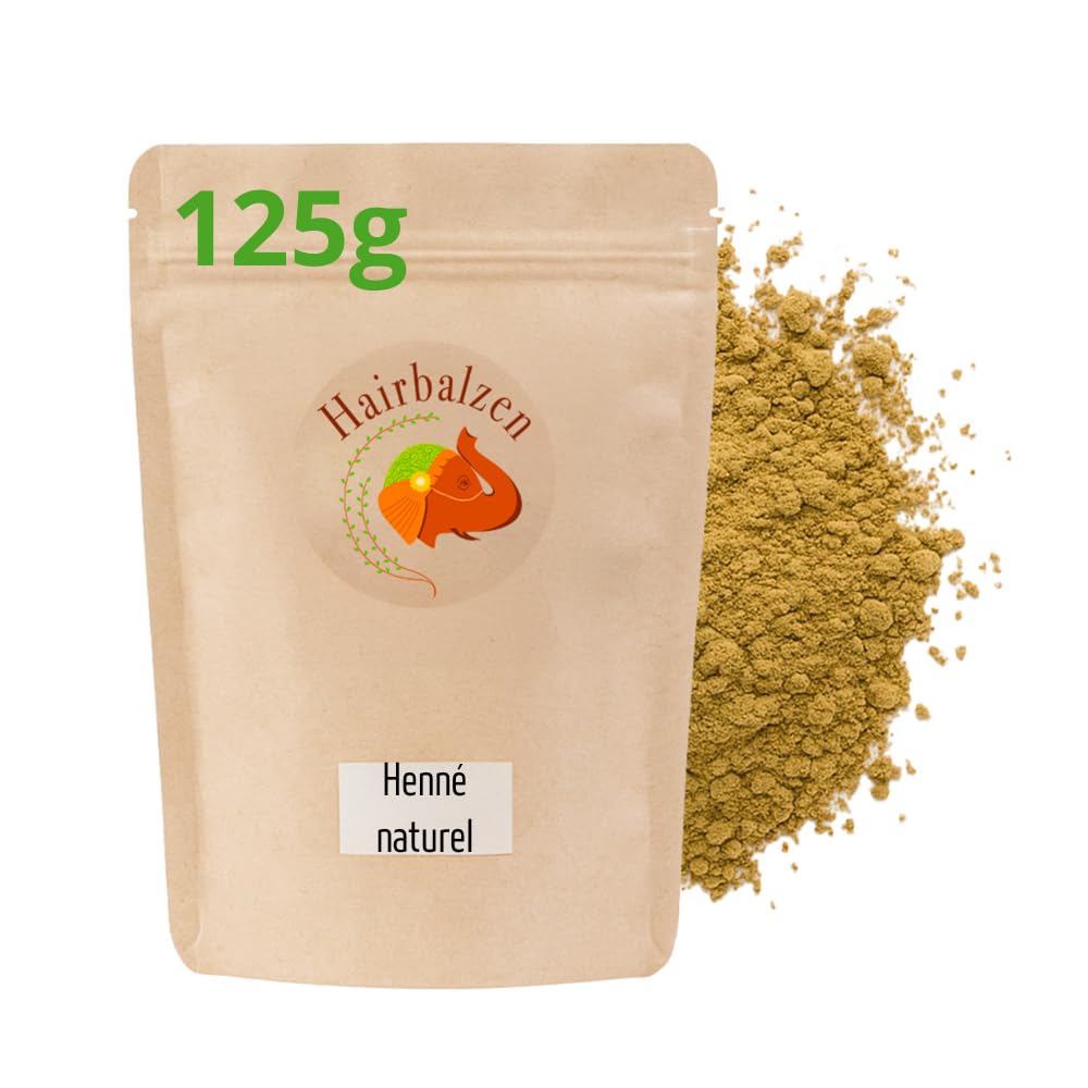 Henné Naturale Puro (Lawsonia Inermis) 125g - Colorazione Vegetale per Capelli - Polvere di Henné Tinctoriale rossa rame e mogano - Coperture per capelli bianchi - 100% naturale senza PPD, senza