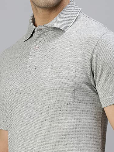 ONN Men's Grey Half Sleeves Polo Collar T-Shirt with Pocket (Size : X-Large)