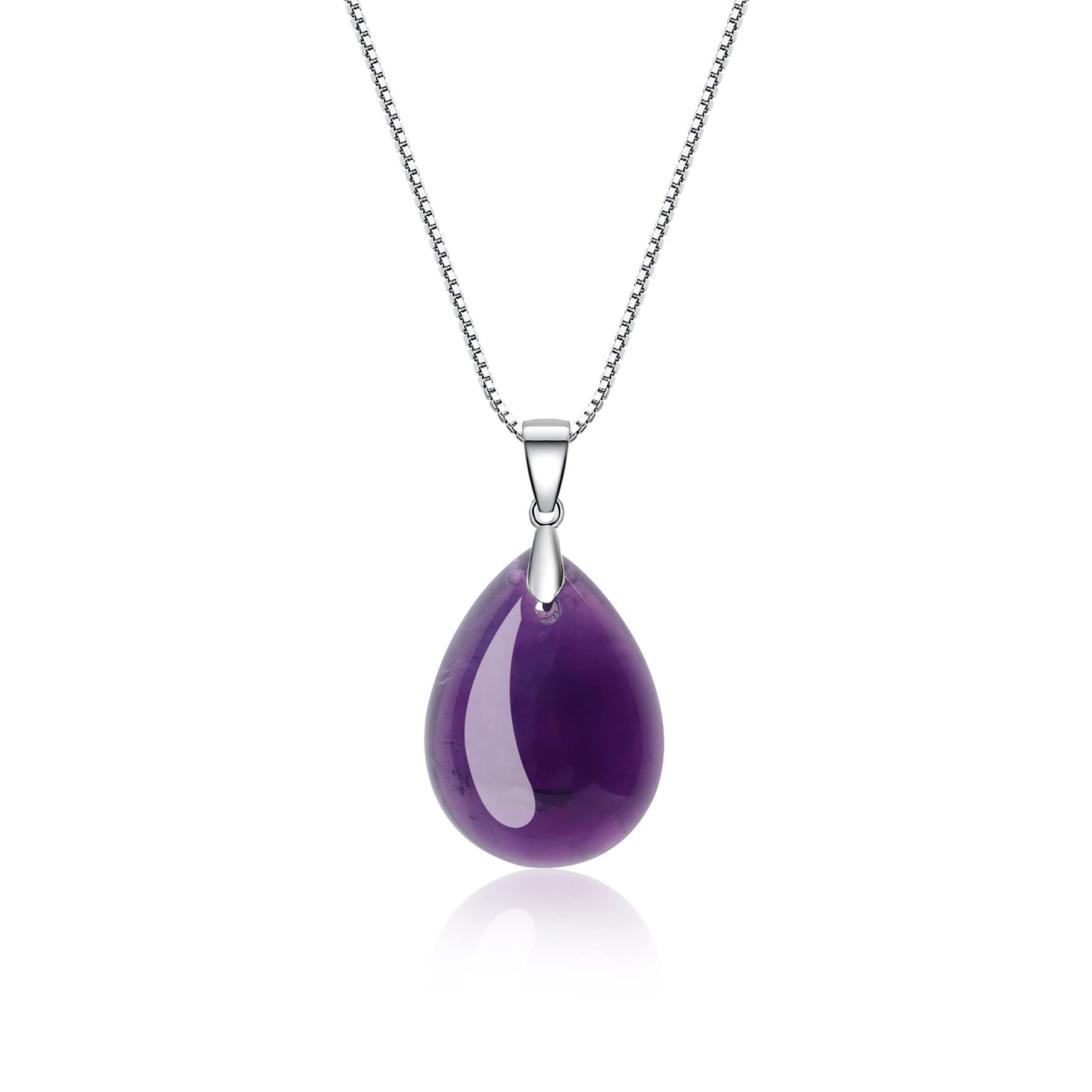 COAI 925 Sterling Silver Teardrop Crystal Necklace