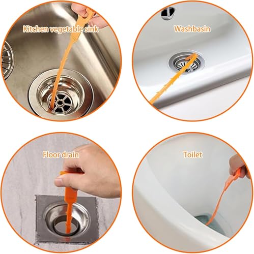 Zhenghebuy Rohrreinigungsbürste,3 Stück Abflussspirale Spülbecken Reinigungshaken,Abflussreiniger Bürste,Drain Declogger,Spirale Abfluss Rohrreinigung für Waschbecken,Badewannen,Abwasserkanäle