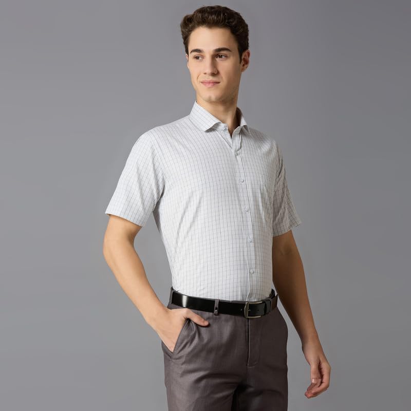 Image of Mark & Albert Men's Half Sleeves Cotton Formal Shirt