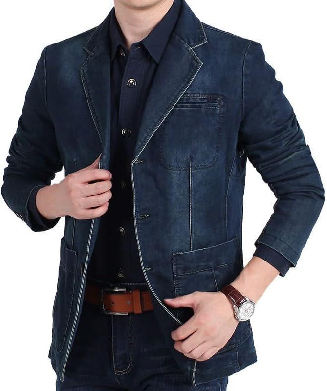 Men's Blazer Casual Suit Jacket Cotton Sport Coat Regular Fit Autumn Busniess Jackets - Image 4