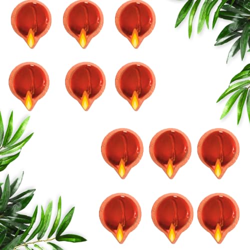 Swaminathan Agal Vilakku - Karthigai Dheepam - Diya Earthernware Lamp with Free Cotton Wicks (Theeri) ( Pack 1 - 12pcs ) Small Size