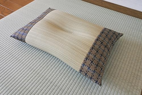 大橋商店 国産 い草 リラックス枕 アラベスク柄 低反発ウレタンチップ入 化粧箱入 約45×30×高さ約8cm 日本製 天然素材 枕 い草枕 ギフト プレゼント 父の日 母の日