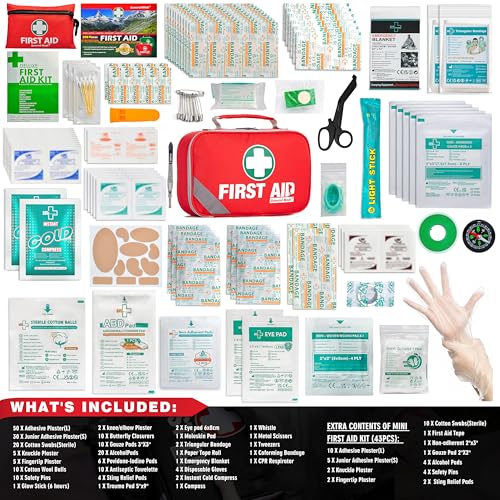 General Medi First Aid Kit (215 Piece) + 43 Piece Mini First Aid Kit - Includes Emergency Blanket, Bandage, Scissors for Home, Car, Camping, Office, Boat, and Traveling - Image 3