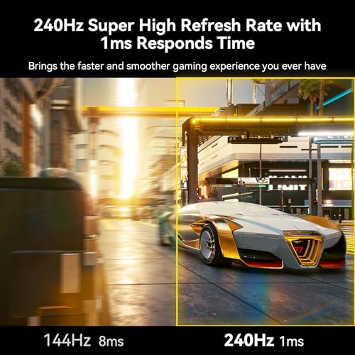 undefined SANSUI 32 Inch Curved 240Hz Gaming Monitor High Refresh Rate, FHD 1080P Gaming PC Monitor HDMI DP1.4, Curved 1500R, 1Ms MPRT, HDR,Metal Stand,VESA Compatible (ES-G32C3F DP Cable Incl.) の商品画像 1