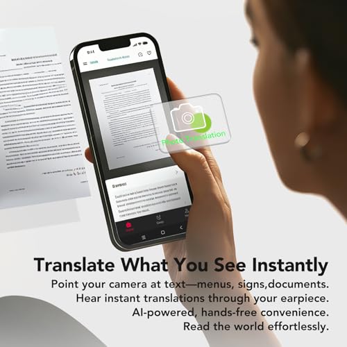 Image of MINISO MS105 AI Translation Earbuds Real Time, Translator Earbuds Support 134 Languages with APP, Bluetooth 6.0 Translator Headphones Compatible with iOS & Android, for Travel Business