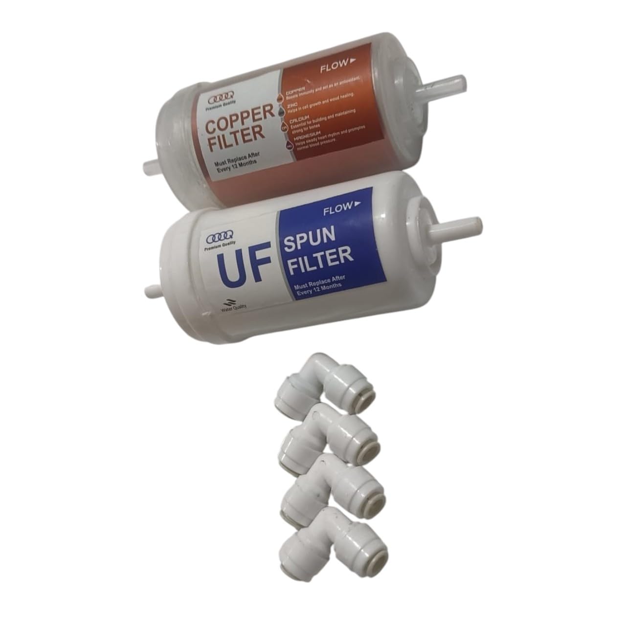 Kit of RO Water Purifier Filter consisting of UF Spun Filter, Copper Filter, and 4 Elbow connectors Suitable for All Types of RO Water purifiers | Universal Replacement filterr kit Water Filters-image-33
