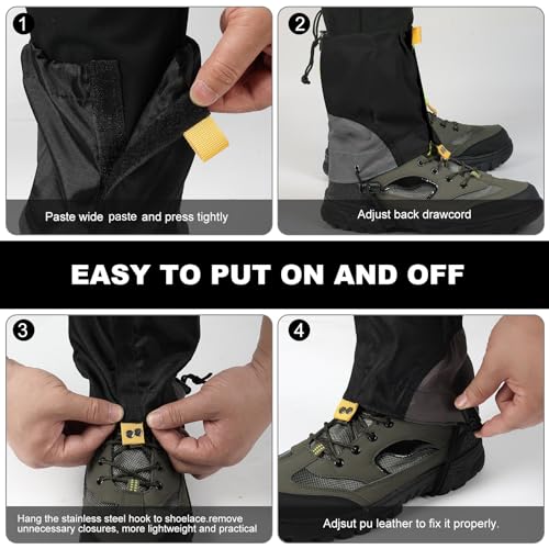 image for Uponauot Gators for Hiking Boots and Shoes, Lightweight Adjustable Leg