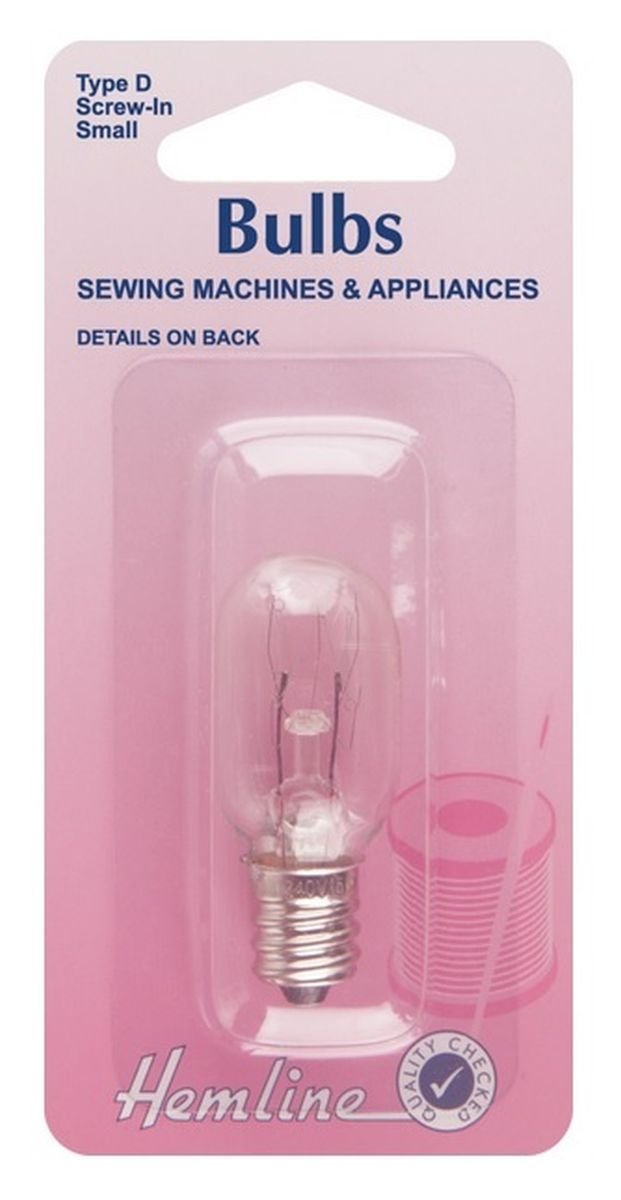 Hemline Sewing Machine Bulb – Small 15W/240V SES Screw in Cap for Universal Sewing Machines and Appliances, Natural Light Replacement Bulb – 20 x 48mm (0.75 x 1.875in) Type D