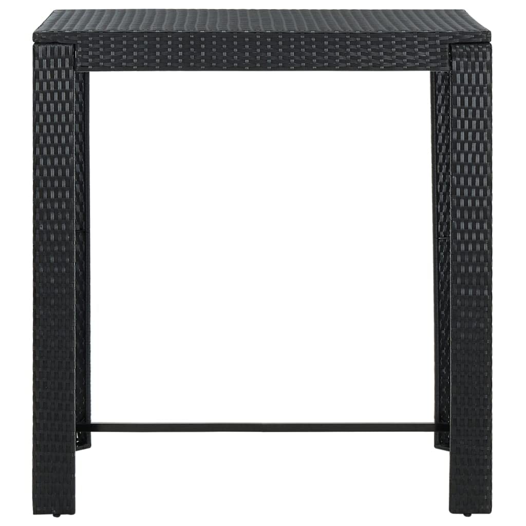 vidaXL Set Bar da Giardino 5 pz con Cuscini Polyrattan Nero