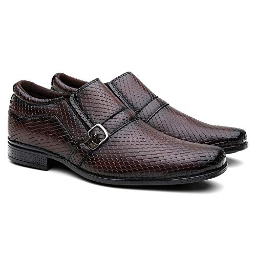Sapato Social Masculino Couro Color + Cinto + Carteira + Relógio - Café/40