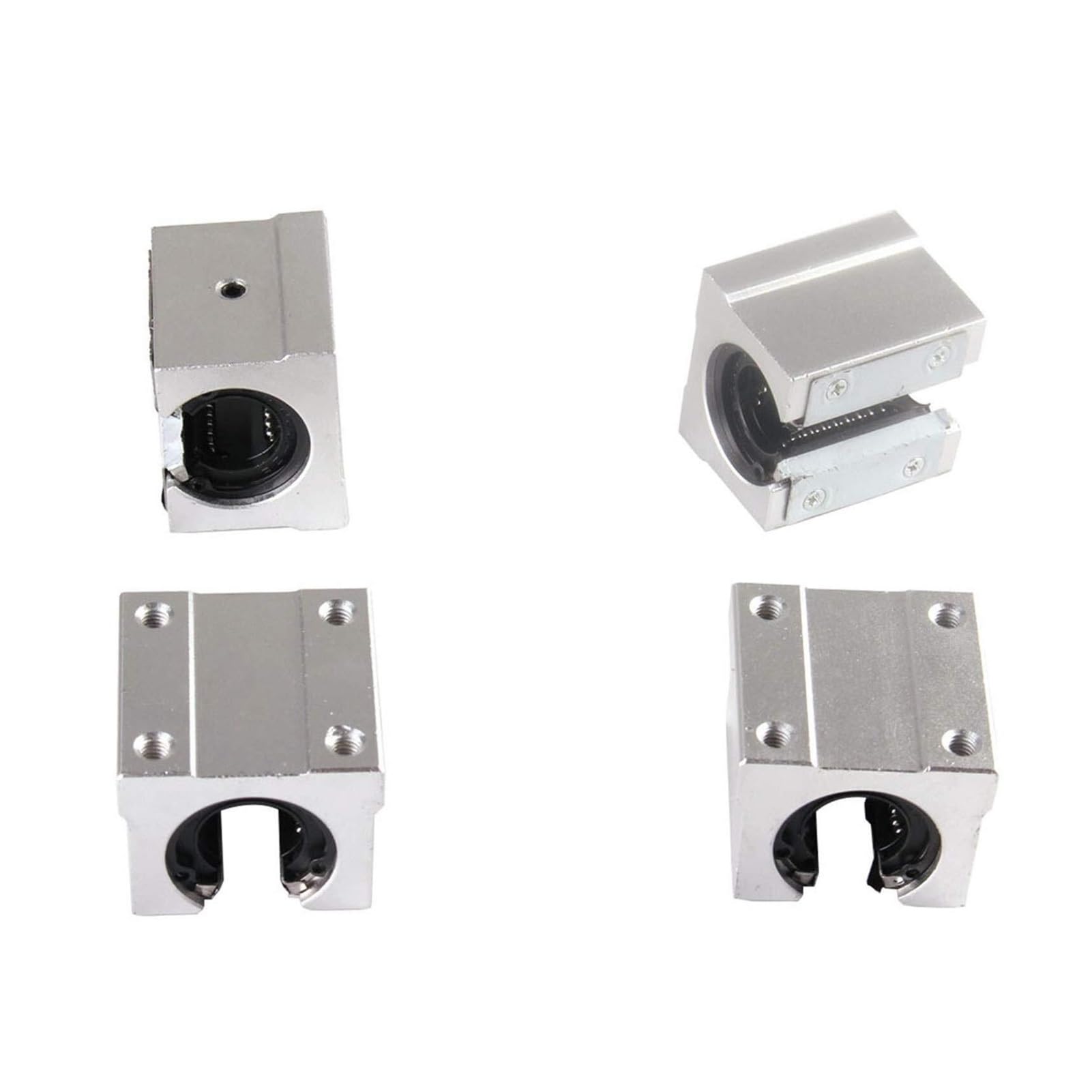 Roulements à Billes, Boîtier de roulement à billes linéaire SBR10UU SBR12UU SBR16UU SBR20UU SBR25UU, for fraiseuse CNC, Guide SBR, 4 pièces(SBR10UU)