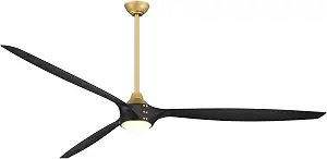 84" Vintage Brass Ceiling Fan with Coal Finish by Minka Aire
