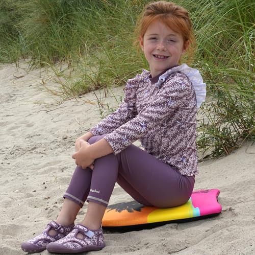 Playshoes Mädchen Langarmshirt Rash-Guard-Shirt, Langarm Violett Blümchen, 122/128 cm