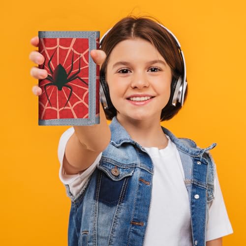 Image of Kids Wallet for Boys Girls, Trifold RFID Wallet with Key Chain and Zipper Pocket for Kids 4-18 Novelty Birthday Gifts, Coin Pouch Purse for Children Teens Outdoor Sports-Web