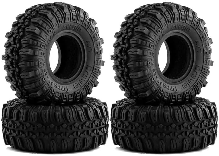 RCカー 4個 1.0ホイールタイヤ タイヤ 57*25mm TRX4M 1/18 1/24 RCクローラー Axial SCX24