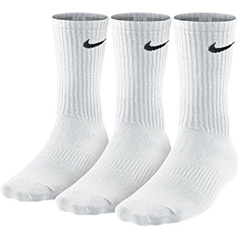 Nike Men 3PPK Lightweight Crew Socks - White/Black, Large Cover