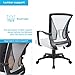 Furmax Office Chair Ergonomic Computer Desk Mesh Chair Mid Back Swivel Lumbar Support with Armrest (1, White)