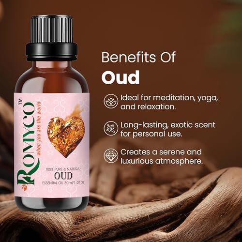 Image of Romyco White Oud Essential Oil 30ml (Arabic White) for Use in Diffuser | Long-Lasting Luxury Perfume, Cologne, Scent for Men & Women | Alcohol-Free | Pure Natural & Undiluted