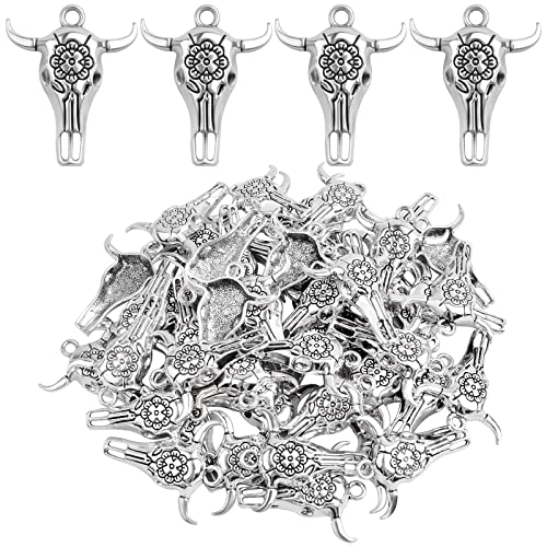 Cow Head Charms Alloy Animal Cattle Head Pendants for DIY Necklac...