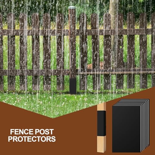 Protector de postes de madera impermeable y duradero para patio y césped 6