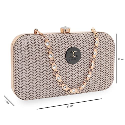 Image of ESBEDA Glitter Shine Oval shape Clutch Solid Pattern For Women | Gift For Women