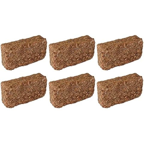 6X Novatool Blumenerde | Humuserde Anzuchterde ohne Dünger | 30 Liter | Kokosfaser Erde Orchidee Cocos Humus 650g 20x5,5x10cm Torferde grob Garten Kokosnuss Erde Substrat Zimmerpflanzen Kokoserde Cover