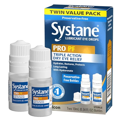 image for Systane PRO PF Lubricating Eye Drops for Dry Eyes, 2 x 10 mL, Preserva