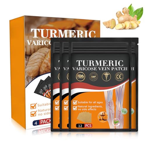 Wanban 48 PCS Turmeric Varicose Vein Patch Natural Relief Treatment for Legs Spider Varicose Vein Patch