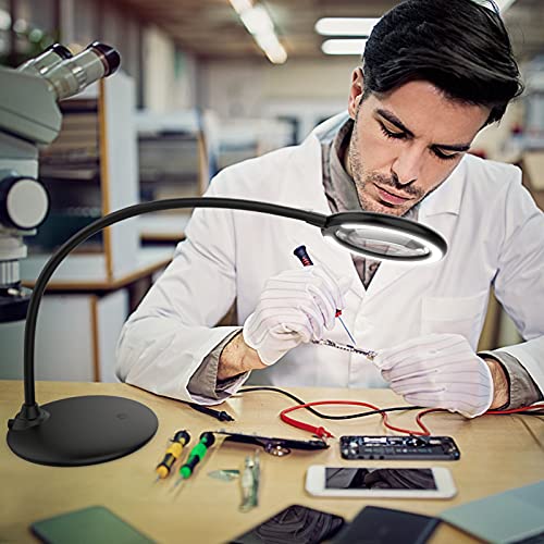 Raweao WTSJ017 5X Rechargeable Magnifying Glass With Light And Stand, Raweao Dimmable Lighted Magnifying Lamp Glass thumb #6