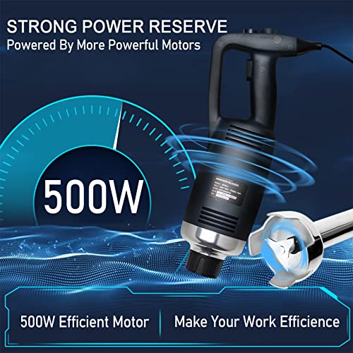 Li Bai Immersion Blender Commercial Electric Hand Mixer With 20-Inch Variable Detachable Shaft 500 Watt Power 50-Gallon Capacity Stainless Steel 2000-14000Rpm Adjustable For Kitchen Home Restaurant #TOP3