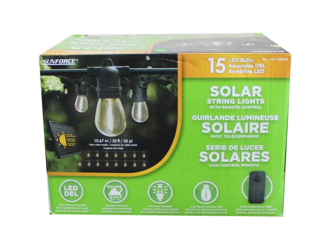 Sunforce 35' Solar LED String Lights with Remote Control Amazon.in
