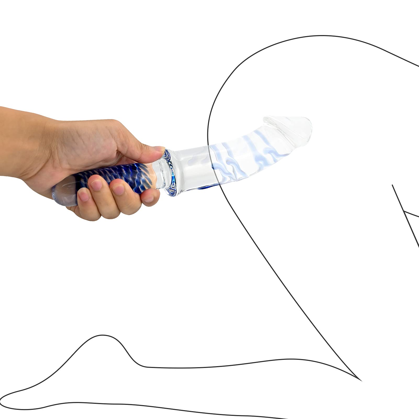 roluck Cristal – Consolador Pene anal Butt Plug transparente cristal diamante cristal Consolador