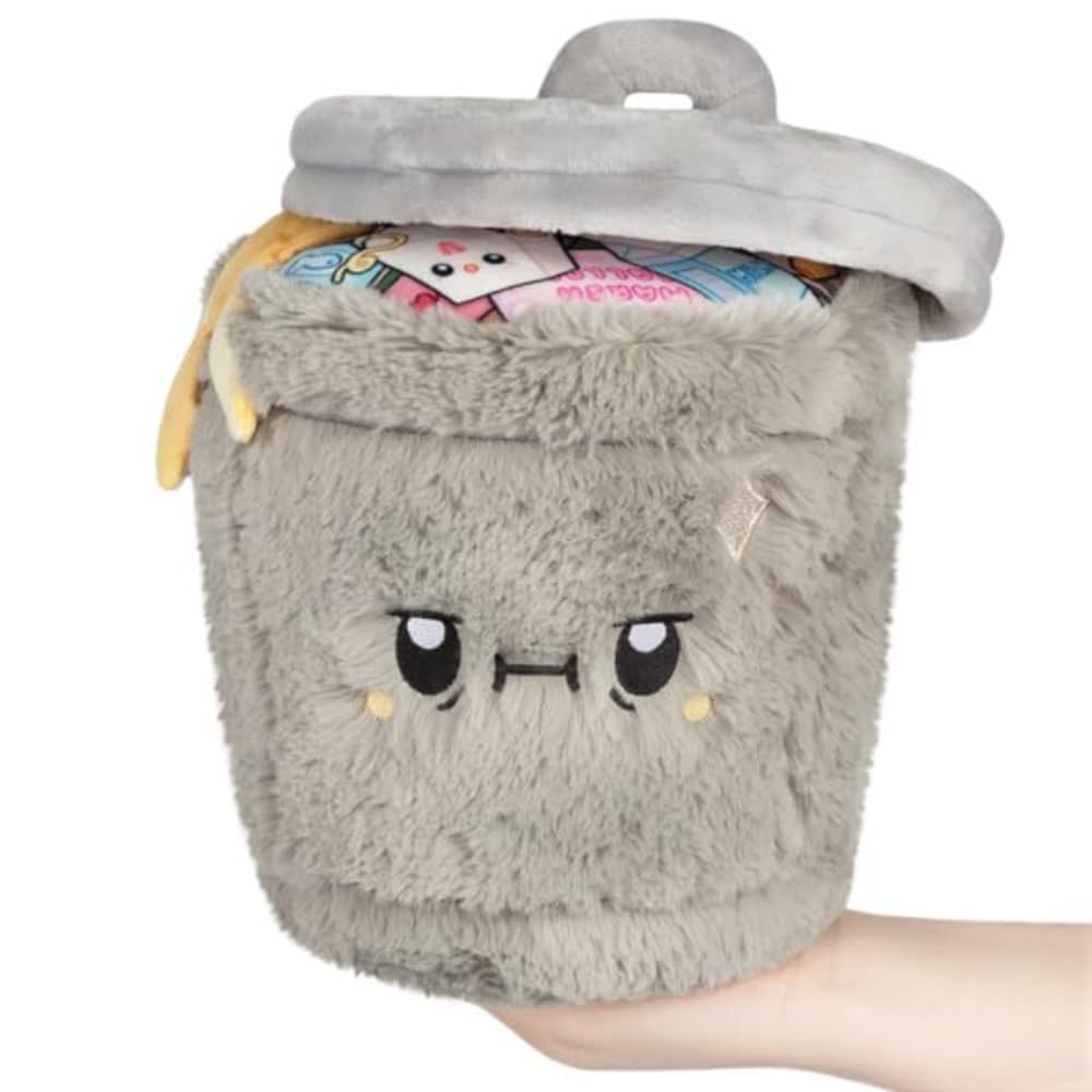 Squishable - Mini Trash Can - 25 cm - Soft Toy Collectible Stuffed Animal - Flips Open