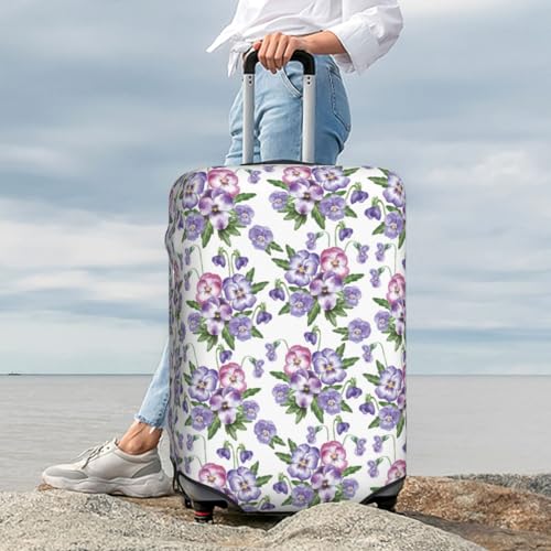 Travel Luggage Cover - Violets Flowers No.1003 Washable Suitcase Covers Protector Fits 18-32 Inch Luggage 7
