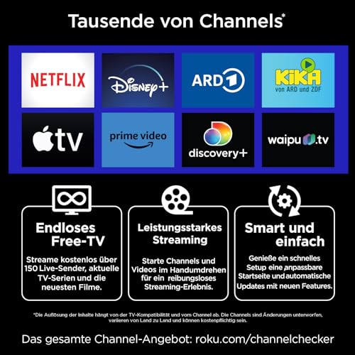 RCA Smart TV 24 Zoll Fernseher(Roku TV) HD Ready Triple Tuner Apple TV+ Netflix Disney+ YouTube Prime Video USB HDMI WiFi – Bild 4