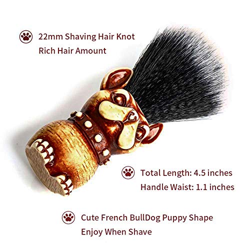 Rasierpinsel Vegan mit Reisedose Rasierset Classic Nylon Fibre Harzgriff Anbbas Größe Shaving Bürste (Knot 22mm) (Braun) - Image 6