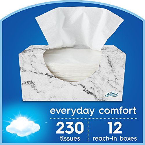Scotties Everyday Comfort Facial Tissues, 230 Tissues per Box (Pack of 12)
