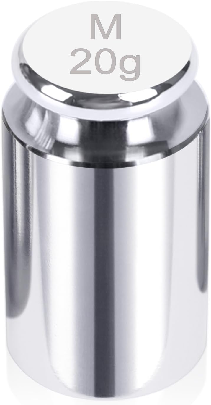 QPCalibration Weights, 20 Gram OIML Class M1 High Precision Scale Weights, Stainless Steel Gram Weights, Chrome Finish, Scale Calibration Weights for Digital Scale, Kitchen Scale, Pocket Scale