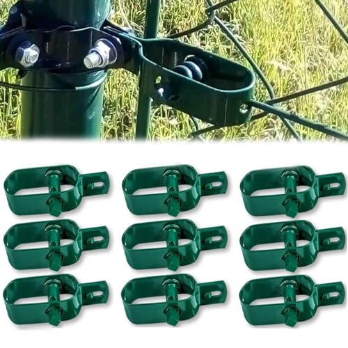 Amagabeli Garden Home 10 x Drahtspanner Spanndraht Grün 2# 95MM Maschendrahtzaun Spanner Maschendraht Zaunspanner Grün Kunststoffbeschichtet