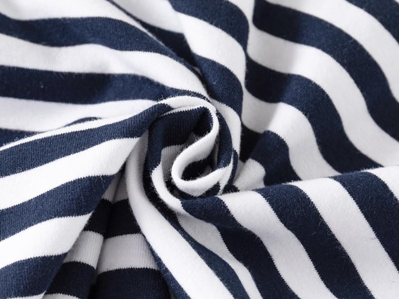 Toddler Baby Boys Short Sleeve Polo Shirt Striped Print Lapel Shirt Blouses Tops Pullover for Kids (Navy,90/18-24 M,Unisex,Big Kid,US,Age,18 Months,24 Months)