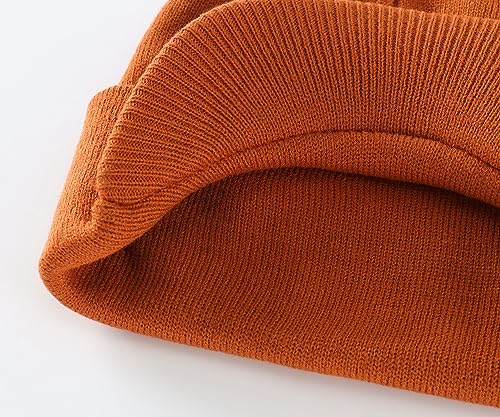 Image of Home Prefer Men's Winter Beanie Hat with Brim Warm Double Knit Cuff Beanie Cap Watch Radar Hat